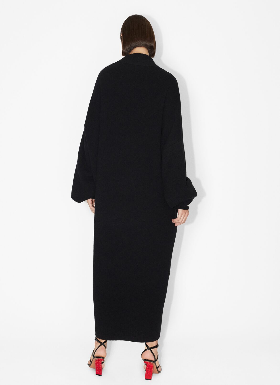Boiled cashmere coat ALAÏA BLACK BOILED CASHMERE COAT